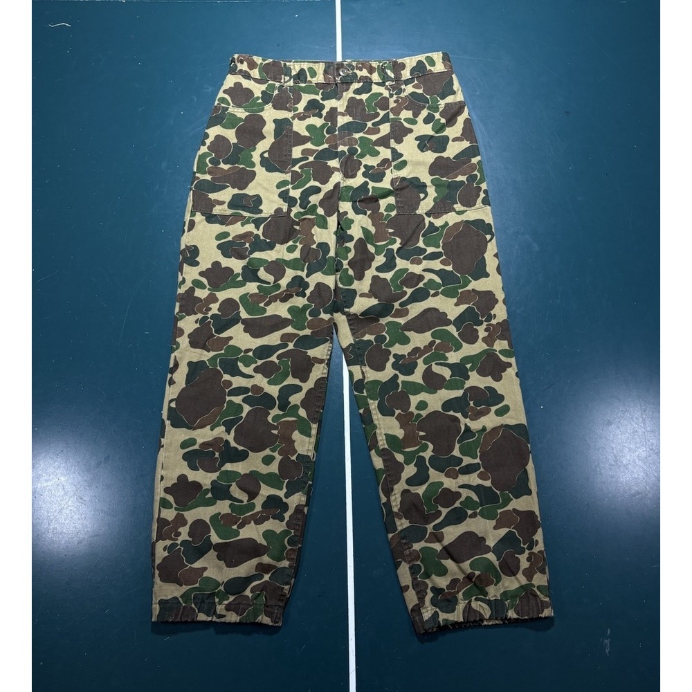 True Vintage 70s Duck Camo Fatigue Pants Men's 34x30 Lightweight Americana USA